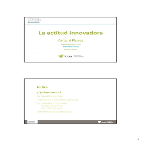 ACTITUD INNOVADORA - Conferència Catedra Bancaja upf  - antonio flores