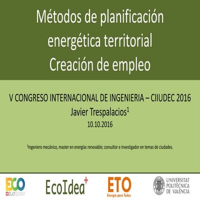 Métodos de planificación energética territorial y Creación de empleo