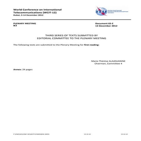 WCIT - 12 Dubai 2012