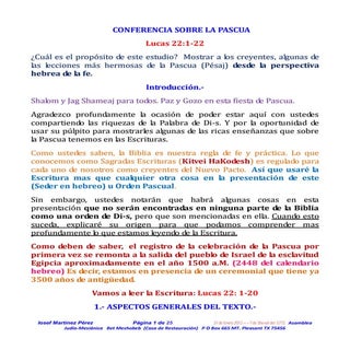 Conferencia de pesaj ,,crsitianos