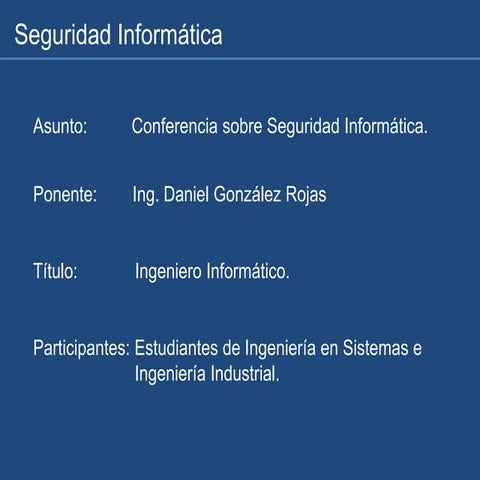 Conferencia seguridad informatica
