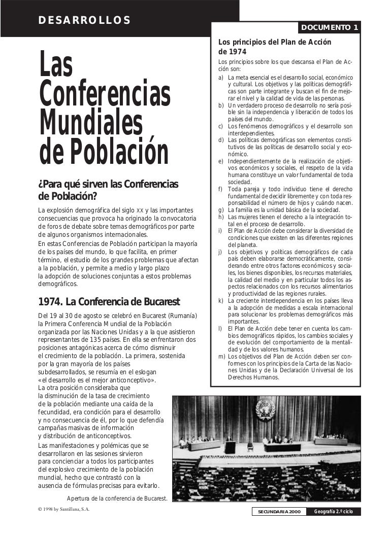Conferencias Mundiales de Población Conferencias Mundiales de Población