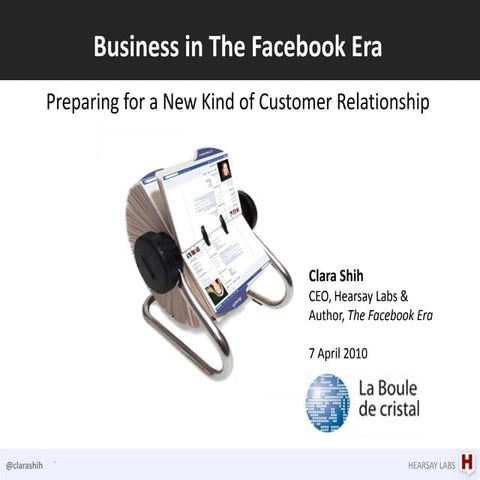 Comment interagir avec un nouveau genre de client - conférencier Mme Clara Shih