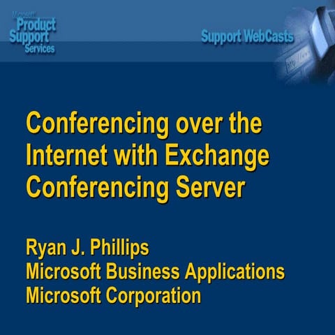 Microsoft® Exchange 2000 Conferencing Server | PDF