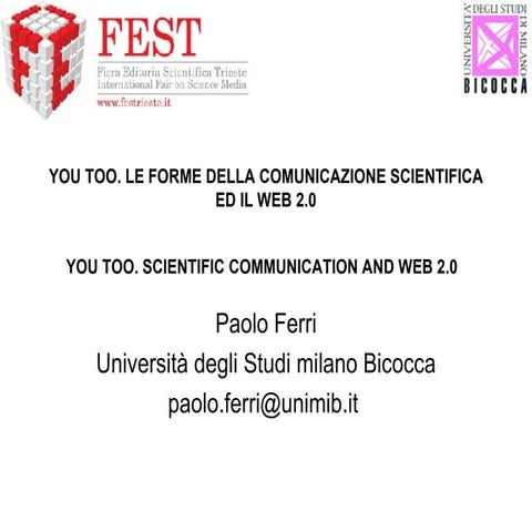 Conference in  Trieste on Web2.0