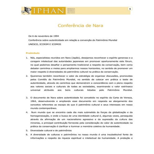 Conferência de Nara 1994