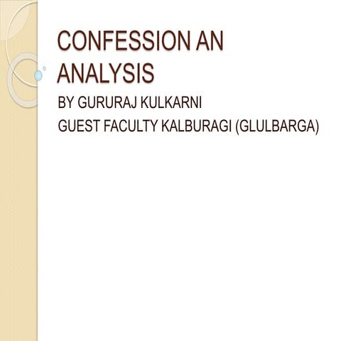 Confession an analysis