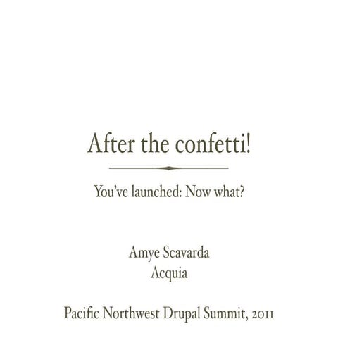 You've Launched! Now What?