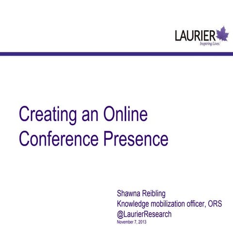 Creating an online presence for your conference 7 nov13