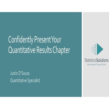 Confidently Present Your Quantitative Results Chapter 