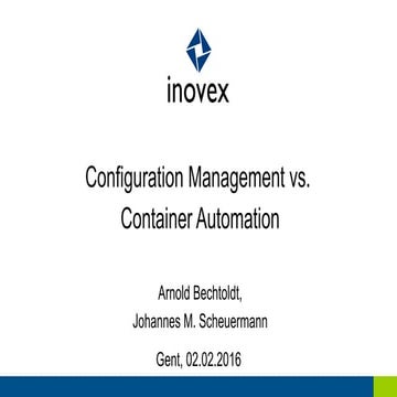 Configuration Management vs. Container Automation