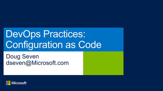 DevOps Practices:Configuration as ...