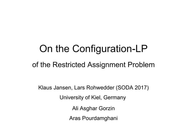 On the Configuration-LP of the Restricted Assignment Problem