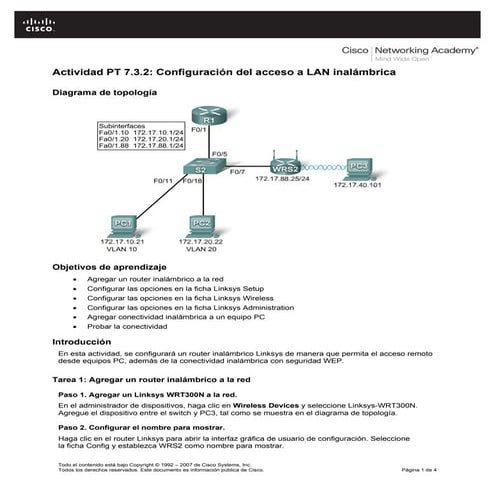 Configuración del acceso a lan inalámbrica