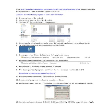 Configuración cerea
