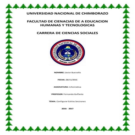 Configuración, estilos y secciones