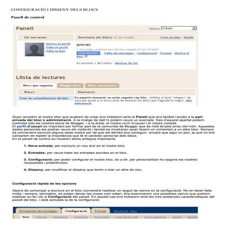 Configuracio I Disseny Dels Blocs