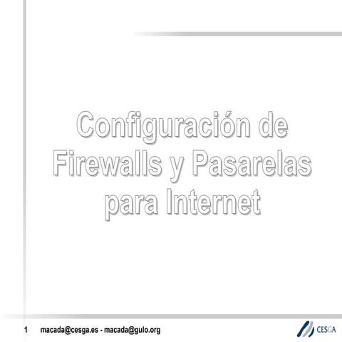 Configuracion de Firewalls e Pasarelas