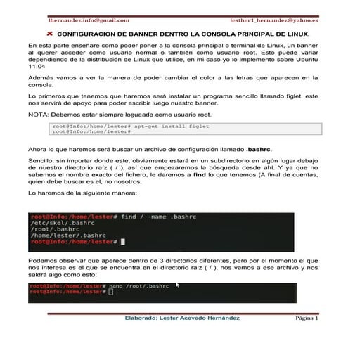 Configuracion de banner dentro la consola principal de linux