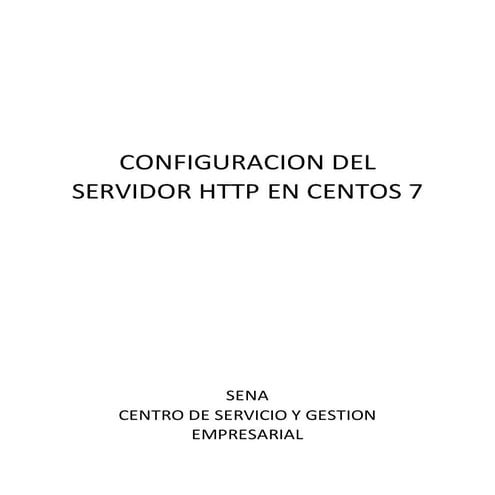 Configuracion del servidor http en centos 7
