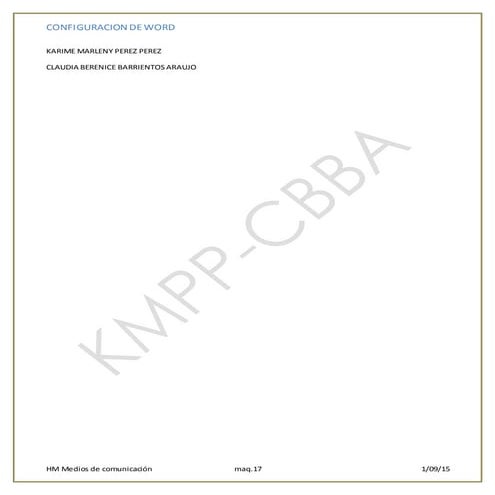 Configuración de Word  