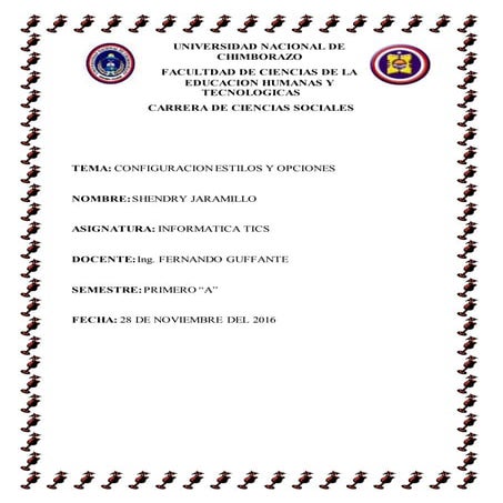 Configuracion ,estilos y opciones