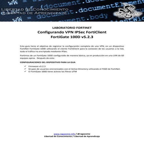 Configurando VPN IPSec FortiClient - FortiGate 100D