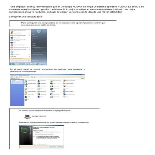Configurar una computadora