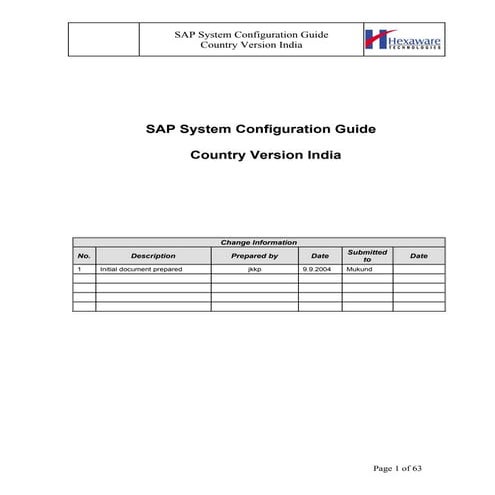 Configuration guide cin