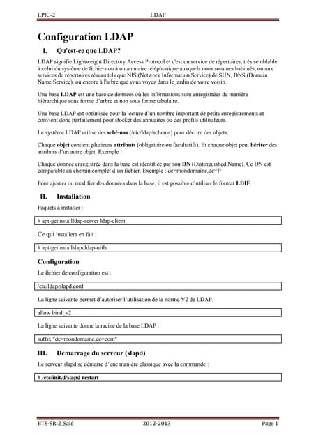 Configuration ldap