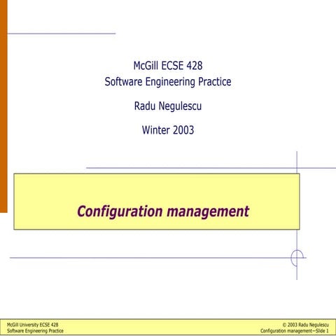 Software Engineering Practice - Configuration management