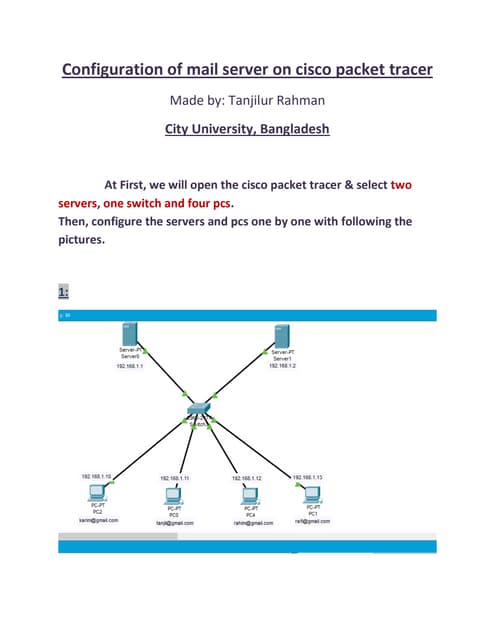Ftp server configuration on cisco packet tracer | PDF