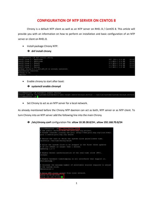 Configuration of NTP Server on CentOS 8