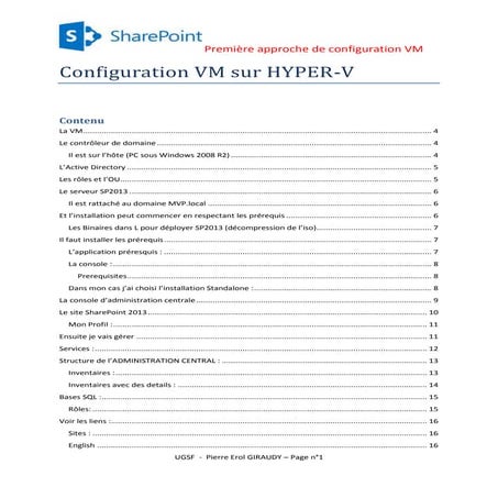 Configuration vm sur hyper