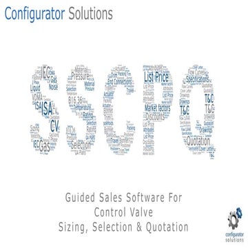 Control valve sizing, selection & quotation software