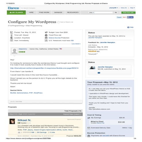 Configure my wordpress   web programming job