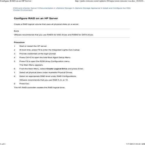 Configure raid on an hp server | PDF