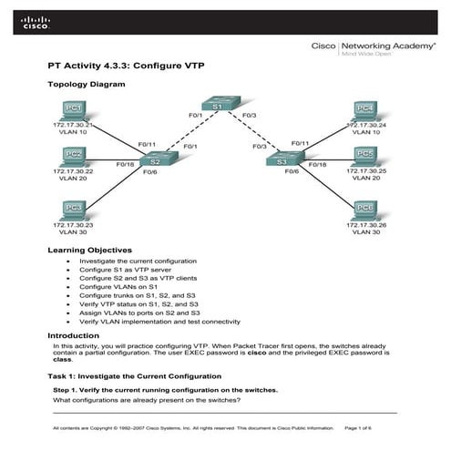 Configure vtp