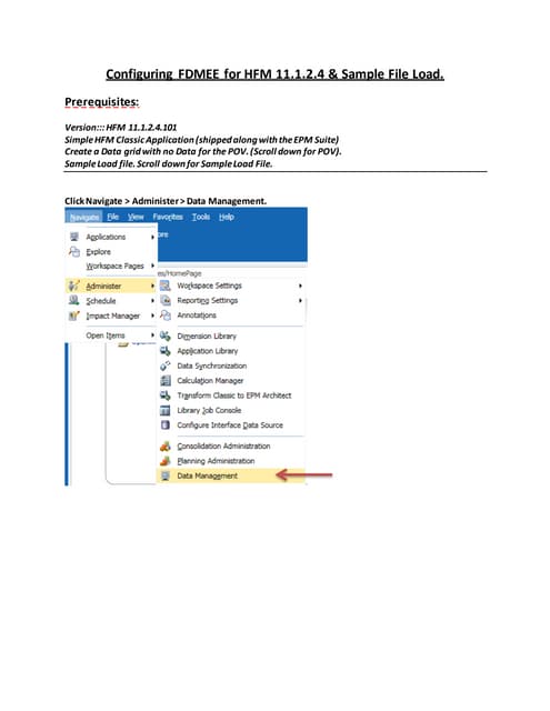 Configuring FDMEE 11.1.2.4 & Sample File Load (HFM).