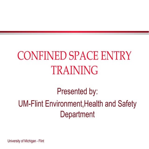 Confined Space Awarness Training Document presentation
