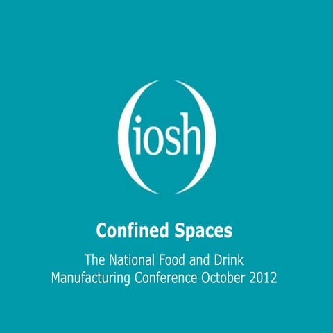 Confined spaces - Andy Bagworth - Safety Manager - Anglian Water Services Ltd...