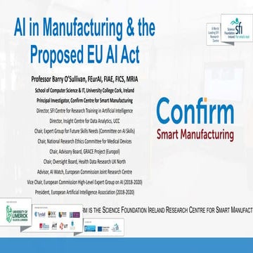 AI in Manufacturing & the Proposed EU Artificial Intelligence Act