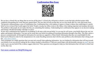 Confirmation Bias Essay