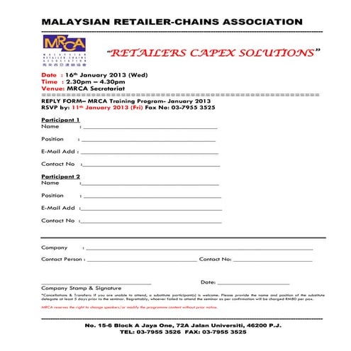 Confirmation form retailers capex solutions | PDF