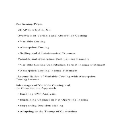 Confirming Pages  CHAPTER OUTLINE   Overview of Variab.docx