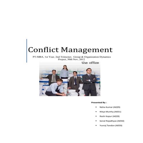 Conflict and conflict management