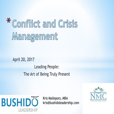 Conflict and Crisis Management
