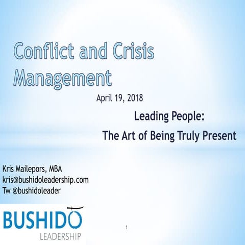 Conflict and Crisis Management