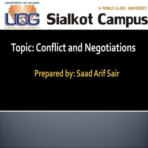Conflict and Negotiations ''with companies examples''