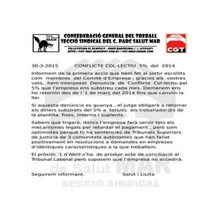 Conflicte Col-lectiu 5% 2014 